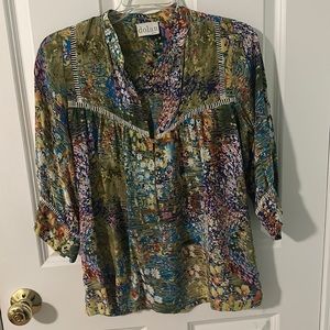 Anthropologie Dolan Floral Silk Blouse